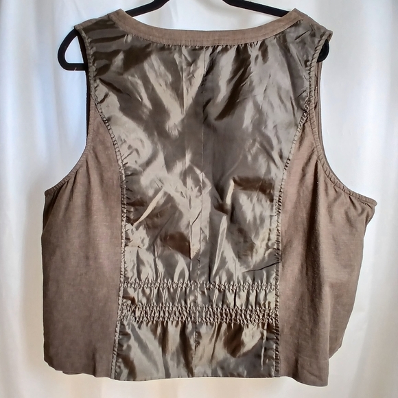 #478 Women's Brown Lane Bryant Button Down Vest Size 28 - Picture 9 of 16